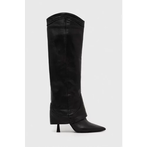 Agl Usnjeni elegantni škornji LETIZIA BOOT ženski, črna barva, D247509PCSOFTY0000