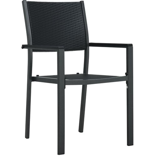 Maison Chic Vrtni stoli - Stol za vrt 4 kosi črna plastika videz ratana JS1535, (21877240) Slike