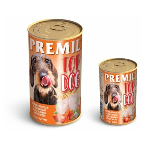 Premil top dog živina - konzerve - vlazna hrana za pse 1240g Cene