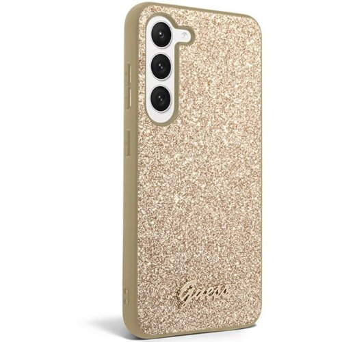Guess GUHCS23SHGGSHD ovitek za Samsung Galaxy S23 5G - zlat z ble&amp;scaron;čicami Slike