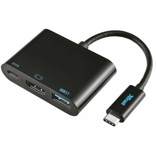 Trust Adapter Multiport 21260, USB-C/HDMI/USB-C PD/USB-A 3.1, Crni Slike