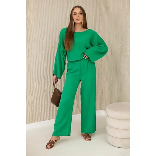 Kesi Muslin set blouse + trousers green