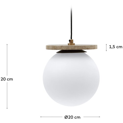 Kave Home bijela viseća svjetiljka sa staklenim sjenilom &amp;oslash; 20 cm malachi &amp;ndash; Slike