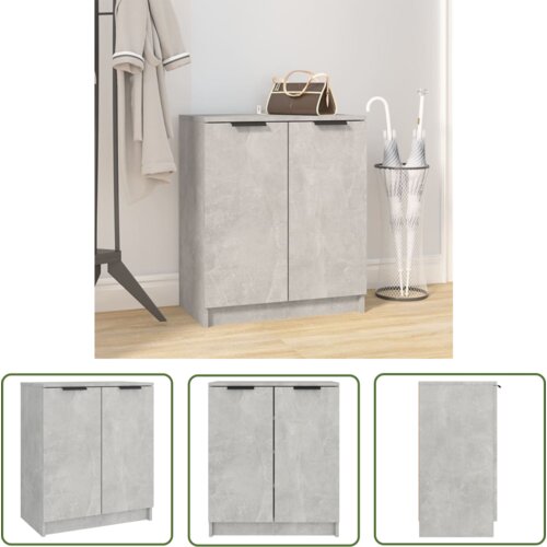 The Living Store Omarica za čevlje betonsko siva 59x35x70 cm konstruiran les - Omarica Za Čevlje, (21744890) Cene