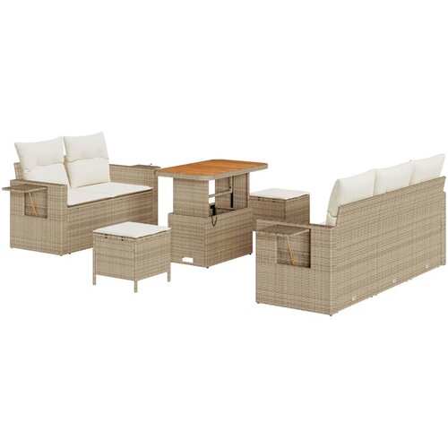 vidaXL Vrtna sedežna garnitura 8 pcs bež in krem 90 x 55 x 71 cm, (5000020561) Cene