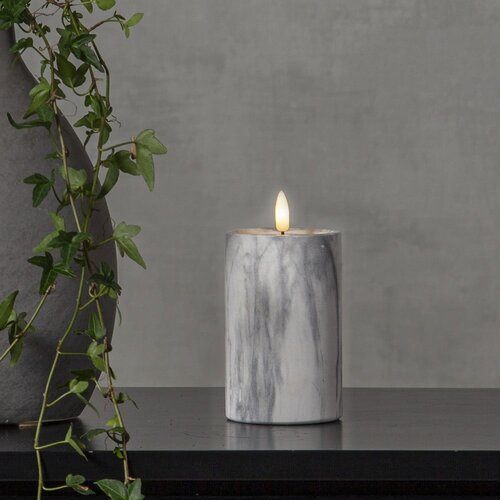 Star Trading Sivo-bijela betonska LED svijeća Flamme Marble, visina 15 cm Cijene
