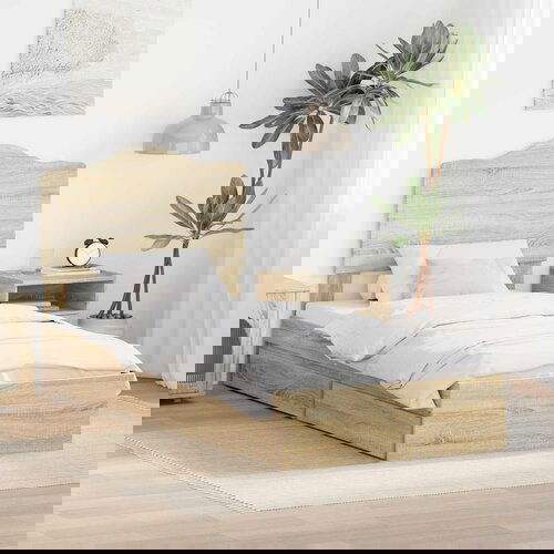 VidaXL Krevetna konstrukcija s ladicama Sonoma hrast 75 x 190 cm Slike