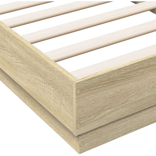  Okvir kreveta s LED svjetlima boja hrasta sonome 75 x 190 cm Slike