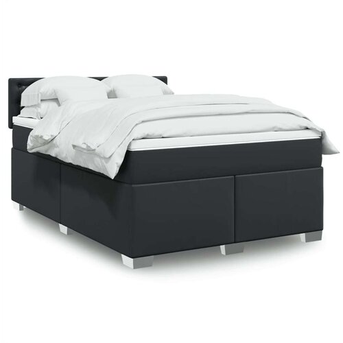 vidaXL Krevet s oprugama i madracem crni 160 x 200 cm od umjetne kože Cene