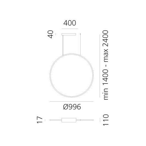 ARTEMIDE 1993230APP - led prigu&amp;scaron;iva luster na sajli discovery LED/71W/230V crna Slike