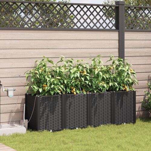 vidaXL Vrtna sadilica Crna Plastika 40 x 160 x 52 cm Čvrsta Cijene
