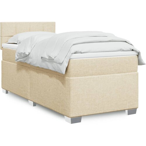 vidaXL Krevet s oprugama i madracem krem 100 x 200 cm od tkanine Cene