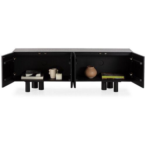 MOME Crna TV komoda od masivnog manga 160x55x40 cm Tamira &amp;ndash; Slike