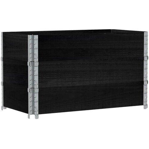  Vrtna sadilica crna 100x50 cm od masivne borovine Slike