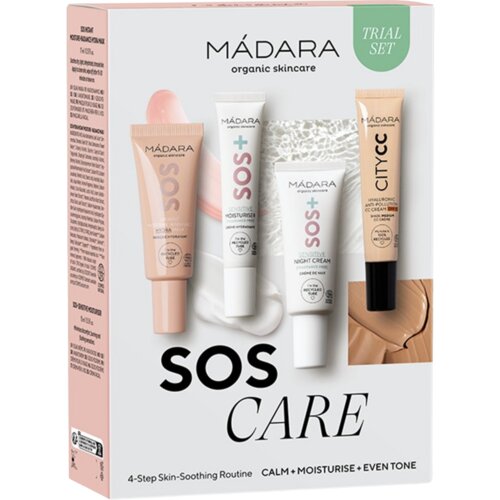 MÁDARA Organic Skincare SOS CARE 4-Step Skin-Soothing Routine Set - Medium Cene