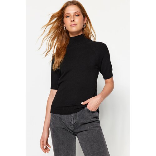 Trendyol Black Premium Thread / Special Thread Basic Knitwear Blouse with Soft Touch Cene