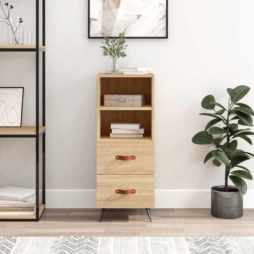 The Living Store Komoda sonoma hrast 34,5x34x90 cm inženirski les - Komoda, (21663409) Slike