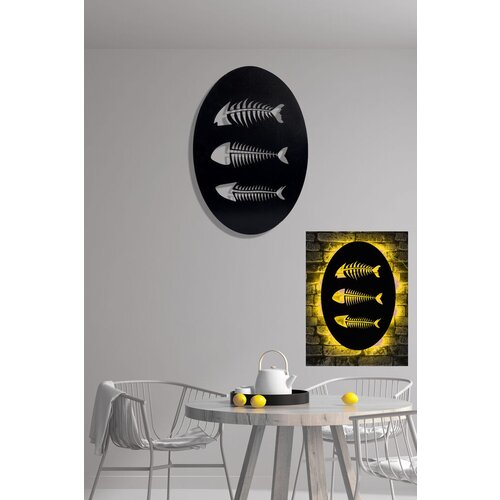 Wallity zidna led dekoracija fishbones, 50 x 70 cm, 22.68 w, žuta, 3 komada Cene