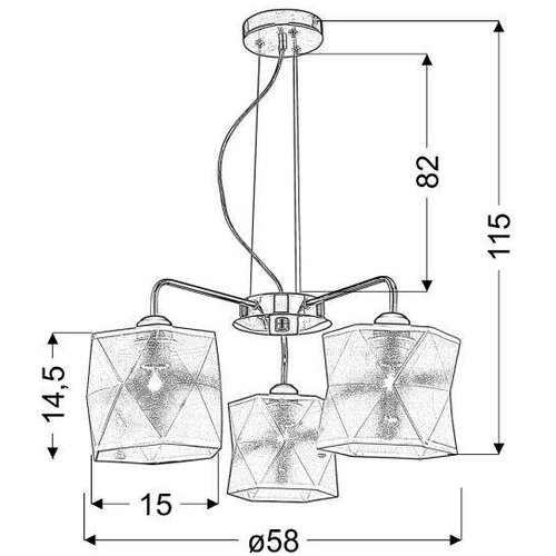  Luster na sajli NOSJA 3xE27/40W/230V Slike