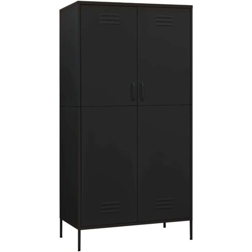 VidaXL Garderobna omara črna 90x50x180 cm jeklo Slike