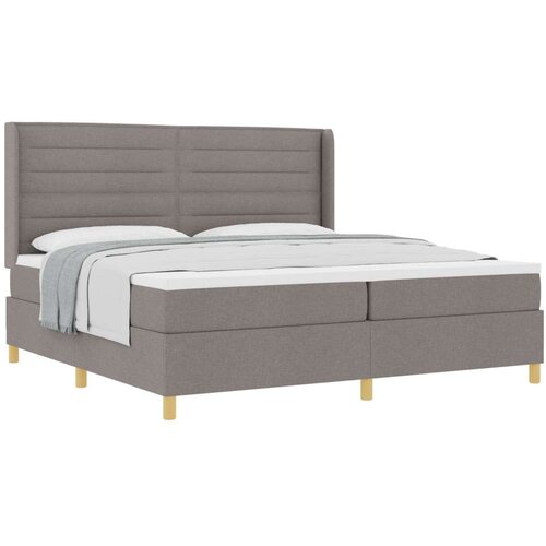  Krevet sa box springom s madracem taupe 200x200 cm tkanina Slike