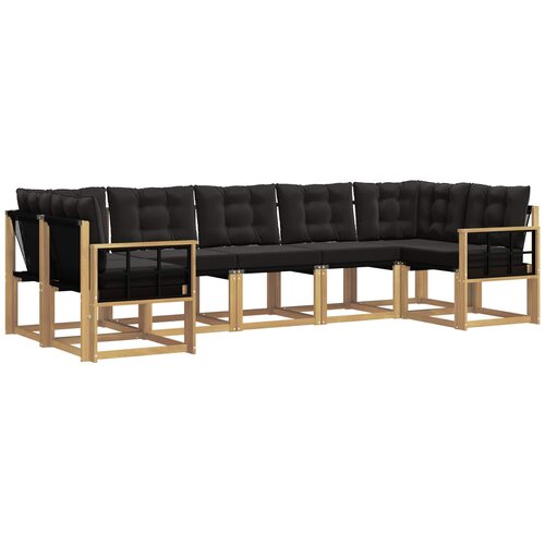 vidaXL Zunanja garnitura za sedenje z blazino 7 pcs Bela in črna, (5000280907) Cene