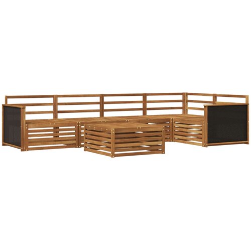  Set vanjskih sofa 6 kom. Prirodna Čvrsto drvo akacije Slike
