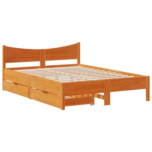 VidaXL Okvir kreveta s ladicama vo&amp;scaron;tano smeđi 150x200 cm od borovine Slike