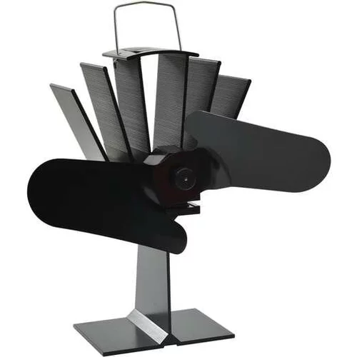  ventilator za kamin na toploto z 2 kriloma črn