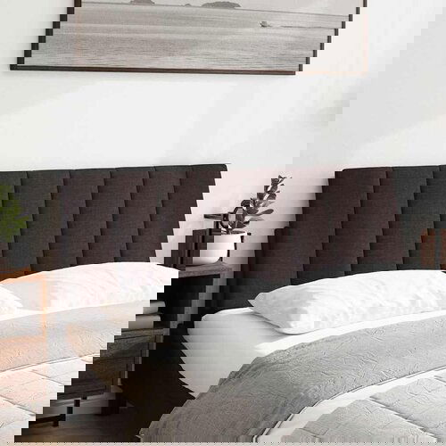 Maison Chic posteljno vzglavje - vzglavna omarica - vzglavna stranica temno rjava 140 cm blago, (21704357) Cene