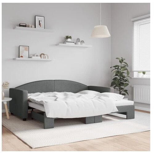 vidaXL Dnevni krevet na razvlačenje tamnosivi 90 x 190 cm od tkanine Cijene