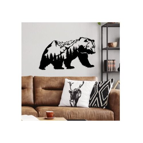 Wallxpert Zidna dekoracija Orso-1, 71x41 cm, 1,5 mm, Crna Slike