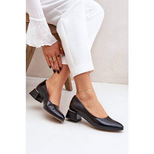 Lewski Shoes Leather Heels Lewski 3118 Black Slike