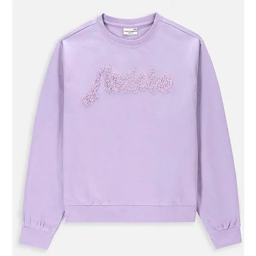 Coccodrillo Otroški bombažen pulover vijolična barva