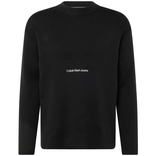 Calvin Klein Jeans Pulover črna / bela