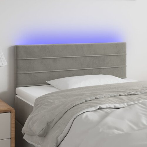 VidaXL LED uzglavlje svjetlosivo 80 x 5 x 78/88 cm bar&amp;scaron;unasto Slike