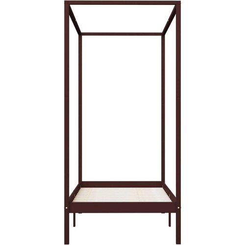 vidaXL okvir za krevet s baldahinom od borovine tamnosmeđi 100x200 cm Cijene