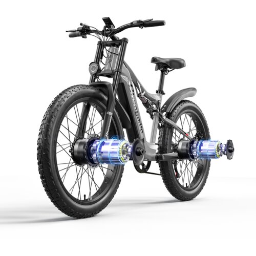 Shengmilo S600 adult 2000W električno kolo z dvema motorjema, 17,5AH samsung baterija, gorsko električno kolo matte grey ebike, (21339819) Cene