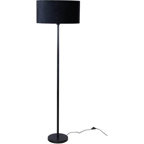 QAZQA Stoječa svetilka črna z ovalnim žametnim odtenkom 50 cm - Simplo Slike