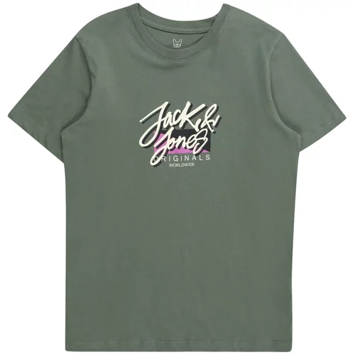 Jack & Jones Majica 'TAMPA' tamno zelena / ljubičasta / crna / prljavo bijela