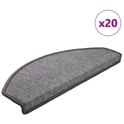  Prostirke za stepenice 20 kom 65x24x4 cm tamno sive poluokrugle velike Cijene