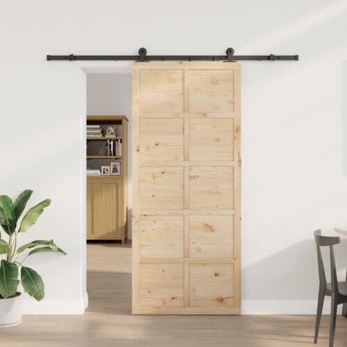  Klizna vrata Smeđa 90 x 208 cm Masivna borovina Cijene