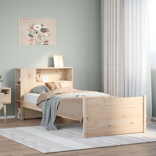 vidaXL Krevet s regalom za knjige bez madraca 75x190 cm borovina Cene