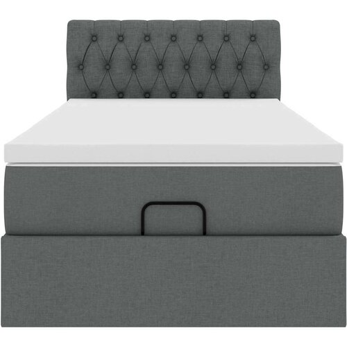 VidaXL Otomanski okvir kreveta s madraca tamnosivi 90x190cm tkanine Slike
