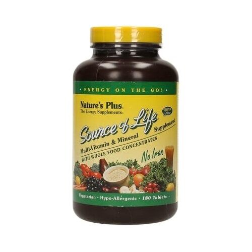 Nature&amp;#039;s Plus Source of Life&amp;reg; No Iron - 180 tabl. Slike