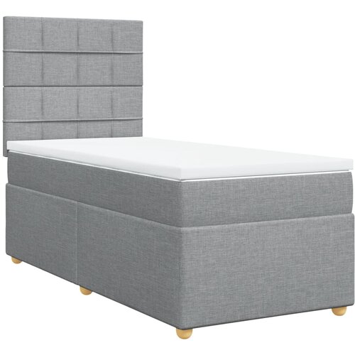 vidaXL Box spring postelja z vzmetnico svetlo siva 80x200 cm blago, (21261033) Cene