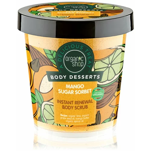 Organic Shop Body Desserts Mango Sugar Sorbet obnavljajući šećerni piling za tijelo 450 ml