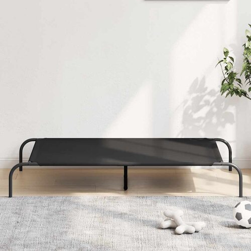  Povi&amp;scaron;eni krevet za pse crni 130x80x20 cm Oxford tkanina i čelik Slike