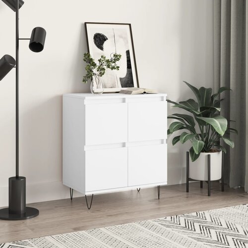 VidaXL Komoda bela 60x35x70 cm inženirski les Slike