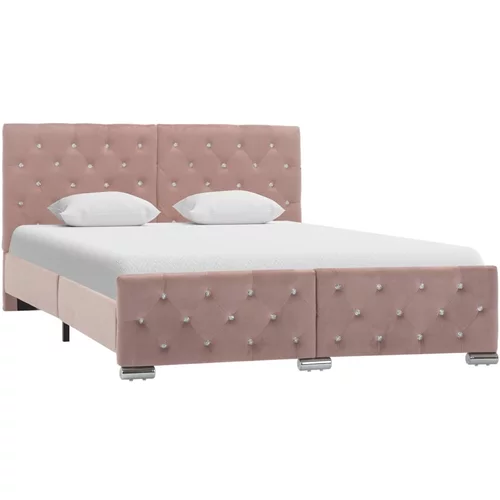  za krevet ružičasti baršunasti 140 x 200 cm